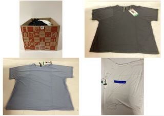 BOX OF CLOTHING IN VARIOUS SIZES & DESIGNS