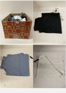 BOX OF CLOTHING IN VARIOUS SIZES & DESIGNS