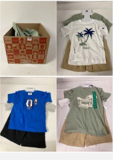 BOX OF CHILDRENS CLOTHING IN VARIOUS SIZES & STYLES