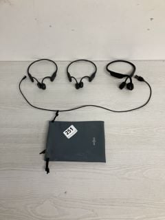 PAIR OF SHOKZ OVER EAR HEADPHONES WITH CARRY BAG