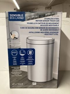 SENSIBLE ECO LIVING STAINLESS STEEL MOTION SENSOR TRASH CAN