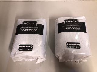 2 X DEPEND COMFORT PROTECT UNDERWEAR FOR MEN - SIZE L/XL