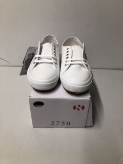 PAIR OF SUPERGA COTU CLASSIC TRAINERS IN WHITE - SIZE UK 8.5