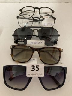 QTY OF DESIGNER GLASSES TO INCLUDE TIMBERLAND SUNGLASSES WITH NAVY FRAME