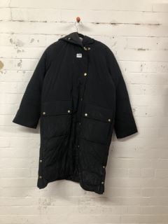 BARBOUR INTERNATIONAL LONG COAT IN BLACK - SIZE UK 10