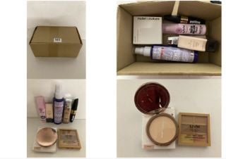 BOX OF BEAUTY PRODUCTS TO INCLUDE L'OREAL PARIS ELVIVE 10 IN 1 BLEACH RESCUE LEAVE IN SPRAY