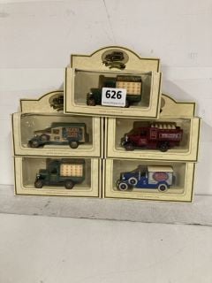 5 X VINTAGE COLLECTABLE METAL CARS TO INCLUDE WALKERS CRISPS