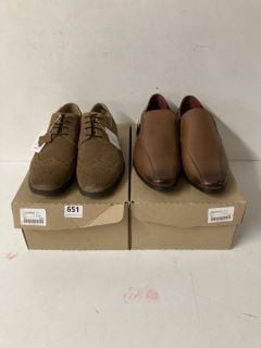 2 X PAIR OF FOOTWEAR TO INCLUDE PAIR OF TAN SMART SHOE UK 7