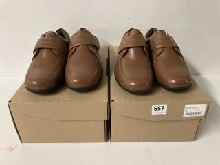 2 X PAIR OF FOOTWEAR TO INCLUDE PAIR OF TAN SMART SHOE UK 6