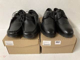 2 X PAIR OF FOOTWEAR TO INCLUDE PAIR OF BLACK SMART SHOE UK 12