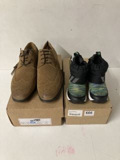 2 X PAIR OF FOOTWEAR TO INCLUDE PAIR OF TAN SOLEFORM SMART SHOE UK SIZE 7