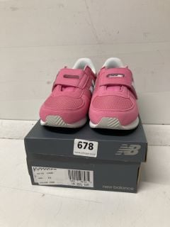 NEWBALANCE PINK VELCRO TRAINER SIZE I12