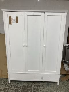 JOHN LEWIS WILTON THREE DOOR THREE DRAWER WARDROBE IN WHITE