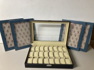 WATCH DISPLAY BOX AND FOUR PHOTO FRAMES