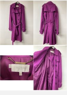 HOBBS LONDON PURPLE SASKIA SHOWER RESISTANT TRENCH COAT SIZE UK10 RRP:£159