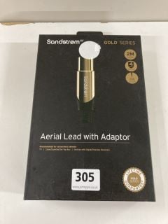 10 X TWO METRE SANDSTROM AERIAL LEADS WITH ADAPTORS