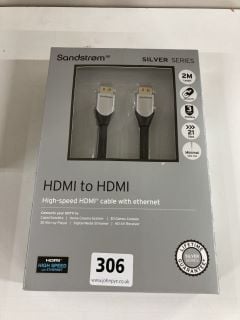 5 X SANDSTROM TWO METRE HDMI TO HDMI CABLES