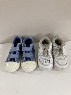 2 X CHILDREN'S SHOES INC CONVERSE VELCRO TRAINERS SIZE UK KIDS 10