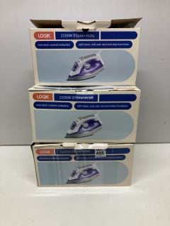 5 X LOGIK STEAM IRONS