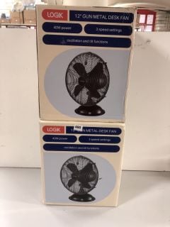 2 X LOGIK 12" DESK FANS