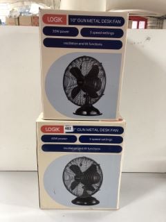 2 X LOGIK 12" DESK FANS