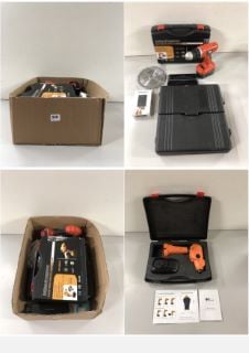 BOX OF HARDWARE TO INCLUDE A CORDLESS DRILL