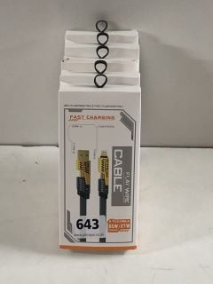 5 X FAST CHARGING USB A TO LIGHTNING CHARGER CABLES