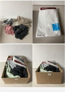 A BOX OF MEN'S AND WOMEN'S MAINLY UNSEALED CLOTHING