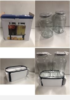 DUAL MASON JAR DRINKS DISPENSERS WITH STAND