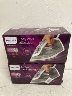 2 X PHILIPS EASY SPEED IRONS