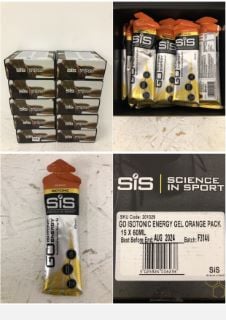 10 X SIS GO ISOTONIC ENERGY GEL ORANGE PACK 15 X 60ML BBE AUG/2024