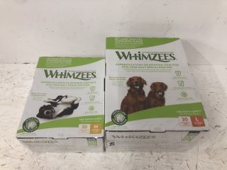 2 X WHIMZEES ITEMS INC LARGE DOG CHEWS