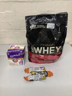 QTY OF ITEMS INC WHEY CHOCOLATE PROTEIN POWDER