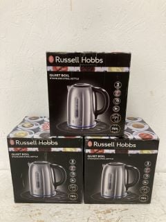 3 X RUSSELL HOBBS QUIET BOIL KETTLES