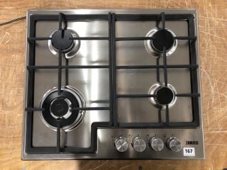 ZANUSSI 60CM STAINLESS STEEL GAS HOB MODEL: ZGH66424XX - RRP.£199 (EX-DISPLAY)