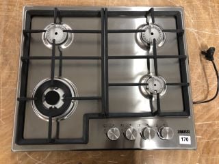 ZANUSSI 60CM STAINLESS STEEL GAS HOB MODEL: ZGH66424XX - RRP.£199 (EX-DISPLAY)