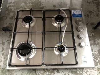 ZANUSSI 60CM STAINLESS STEEL GAS HOB MODEL: ZGH66424XX (INCOMPLETE) & BEKO GAS HOB MODEL: HIBG64120SX (EX-DISPLAY)