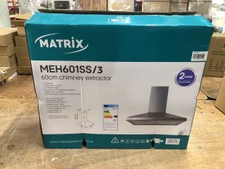 MATRIX 60CM CHIMNEY EXTRACTOR MODEL: MEH601SS - RRP.£139