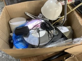 BOX OF ITEMS INC CEILING LIGHTS