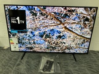 SAMSUNG 43" TV MODEL UE43DU7100K RRP £279.00 (WITH POWER LEAD, WITH REMOTE AND SMART REMOTE, WITH STAND, WITH BOX, LINE ON SCREEN)