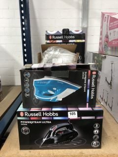 QTY OF ITEMS RUSSELL HOBBS IRONS