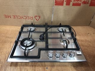 ZANUSSI 4 BURNER GAS HOB MODEL: ZGH66424XX RRP: £199 (EX DISPLAY)