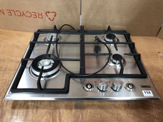 ZANUSSI 4 BURNER GAS HOB MODEL: ZGH66424XX RRP: £199 (EX DISPLAY)