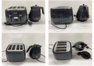 DELONGHI 4 SLICE TOASTER & KETTLE (COMPLETE SET)