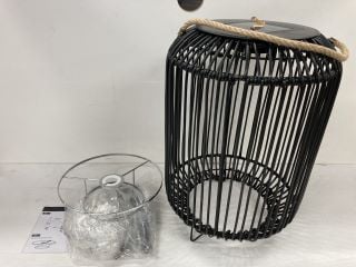 2 X ITEMS INC MICHELLE KEEGAN SOLAR RATTAN LAMP