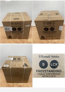 RUSSELL HOBBS FREESTANDING TABLE TOP FRIDGE WITH LOCK MODEL: RHTTFZ1B-LCK (SEALED)