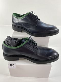 PAUL SMITH MEN'S SHOE RUTFORD DRK NAVY GREEN TOPLINE. SIZE: 7, MADE FROM: 100% COW LEATHER UPPER/RUBBER SOLE. RRP: £365