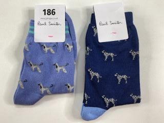 2 X PAUL SMITH WOMEN'S SOCK TO INC DALMATIAN. MADE FROM: 80 COTTON 20 POLYAMIDE. RRP: £38