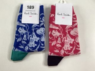 2 X PAUL SMITH WOMEN'S SOCK TO INC FLOWER. MADE FROM: 80 SOFT COTTON 17 POLYAMIDE 3 ELASTANE. RRP: £38