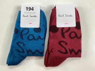 2 X PAUL SMITH WOMEN'S SOCK TO INC PENIEL. MADE FROM: 80 SOFT COTTON 18 NYLON 2 SPANDEX. RRP: £38